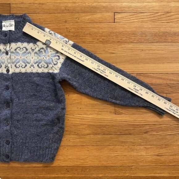 Edinburgh Woollen Mill Cardigan Womens Small Shetland Wool Fair Isle Scotland - Picture 6 of 9